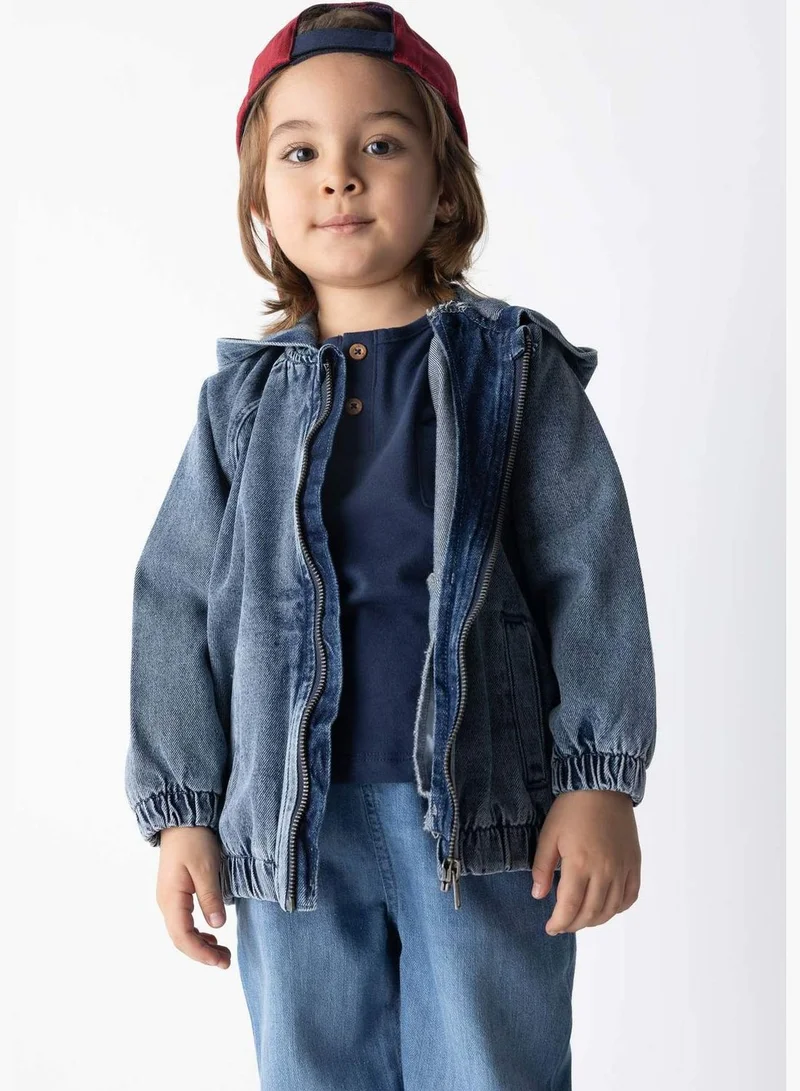 DeFacto BabyBoy Hooded Long Sleeve Denim Jacket