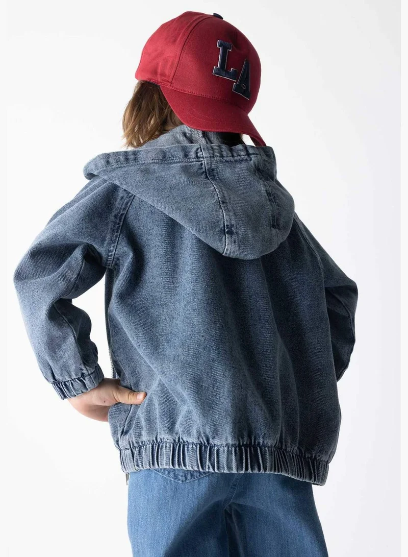 DeFacto BabyBoy Hooded Long Sleeve Denim Jacket
