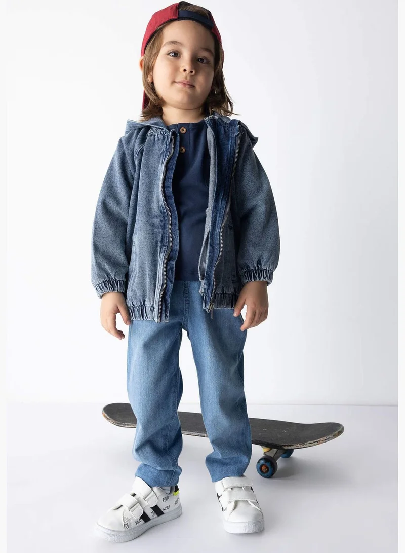 DeFacto BabyBoy Hooded Long Sleeve Denim Jacket