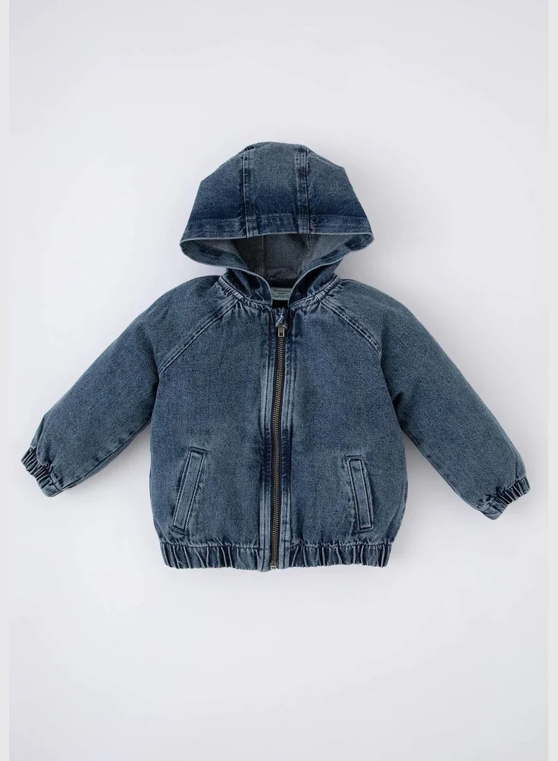 DeFacto BabyBoy Hooded Long Sleeve Denim Jacket