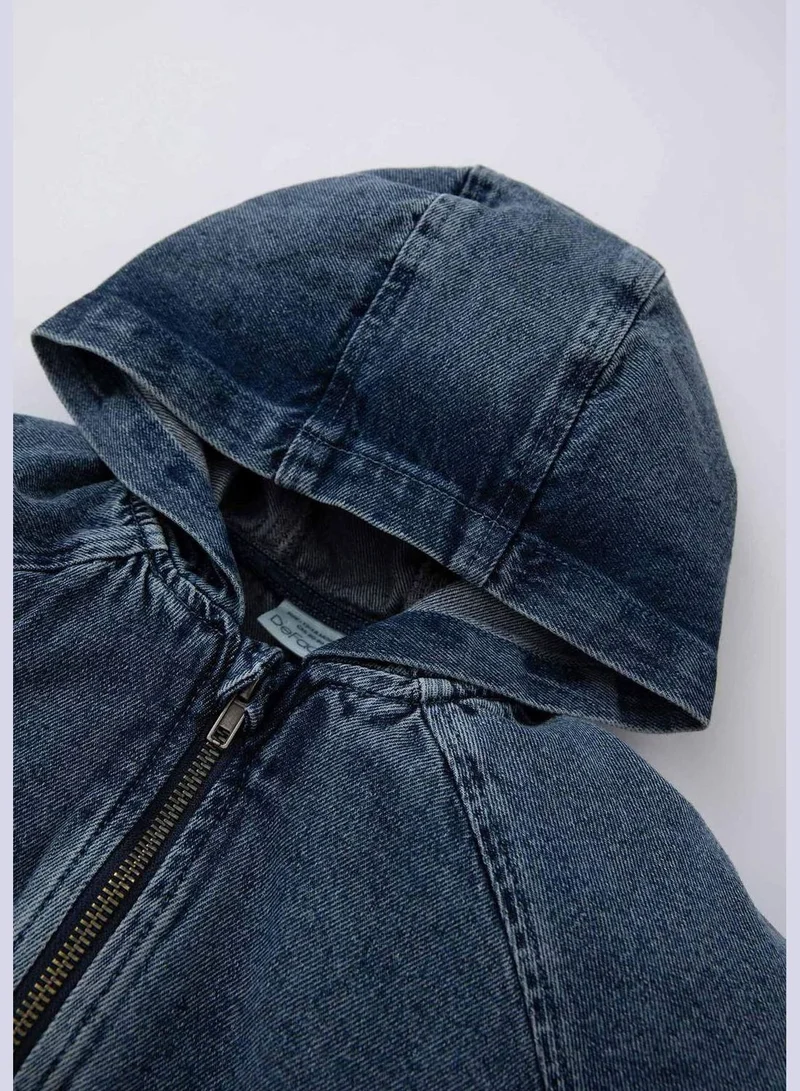 DeFacto BabyBoy Hooded Long Sleeve Denim Jacket