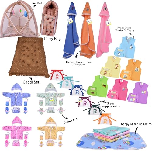Toddylon 52 in 1 Baby Products All New Born Combos | Gift Set | Hospital Kit | Cotton Clothes | Maternity Infant Essentials | Baby Shower | Complete Daily Items Combo (0-6 Months)(Brown) - Image 2