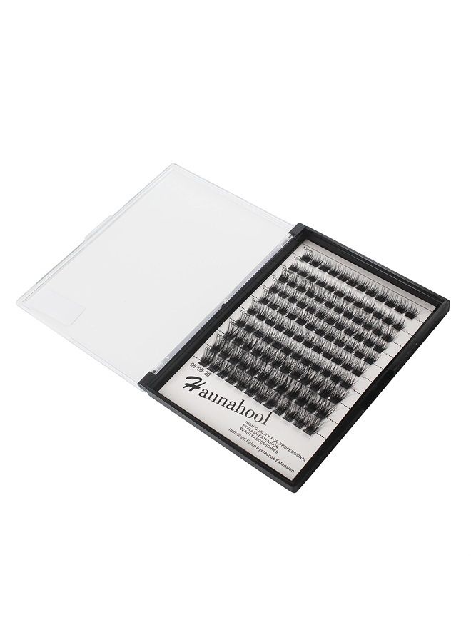 Hannahool 10Rows Mixed 10-12-14-16mm/8-10-12-14mm Individual False Eyelashes D Curl Wide Stem Dramatic Black Makeup Cluster Eyelashes Natural Volume Eye Lashes Extensions (10-12-14-16MM Mixed) - Image 5