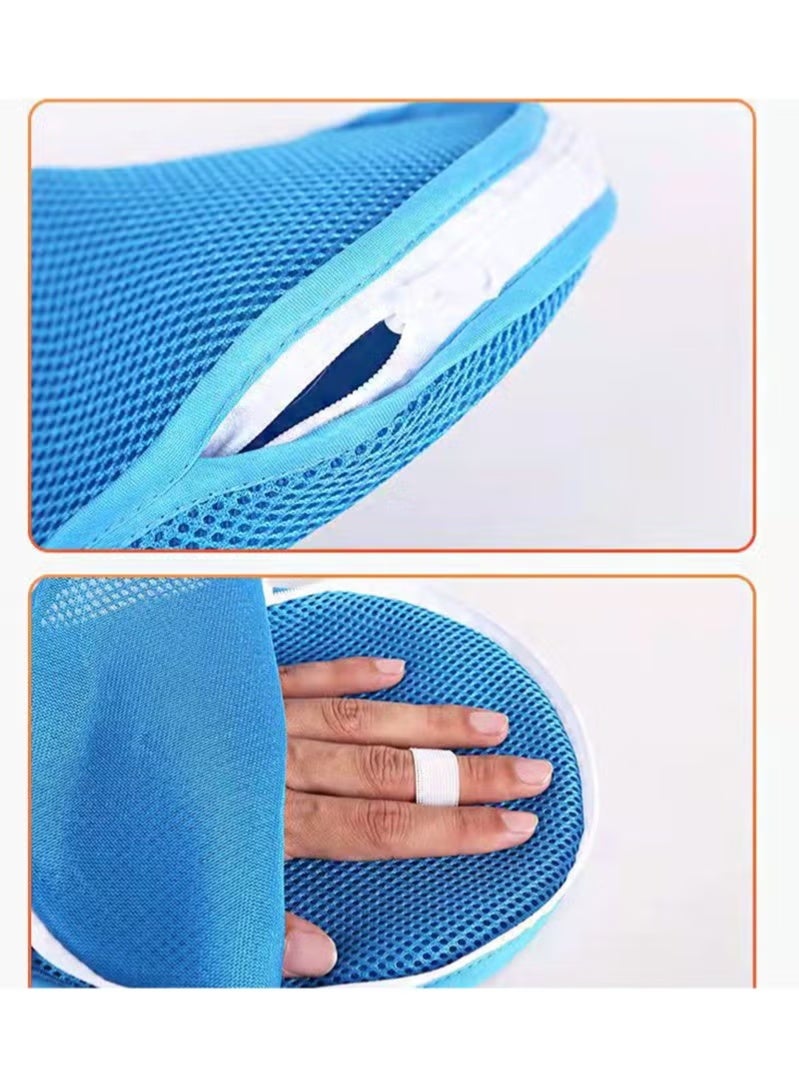 Risen 2 Pcs Finger Control Gloves Hand Infection Protector Padded Mitts with Loop Closure，Anti Scratch Hand Control Mitts Fixed Restraint Belt For Dementia Restraint Gloves (Blue) - Image 3