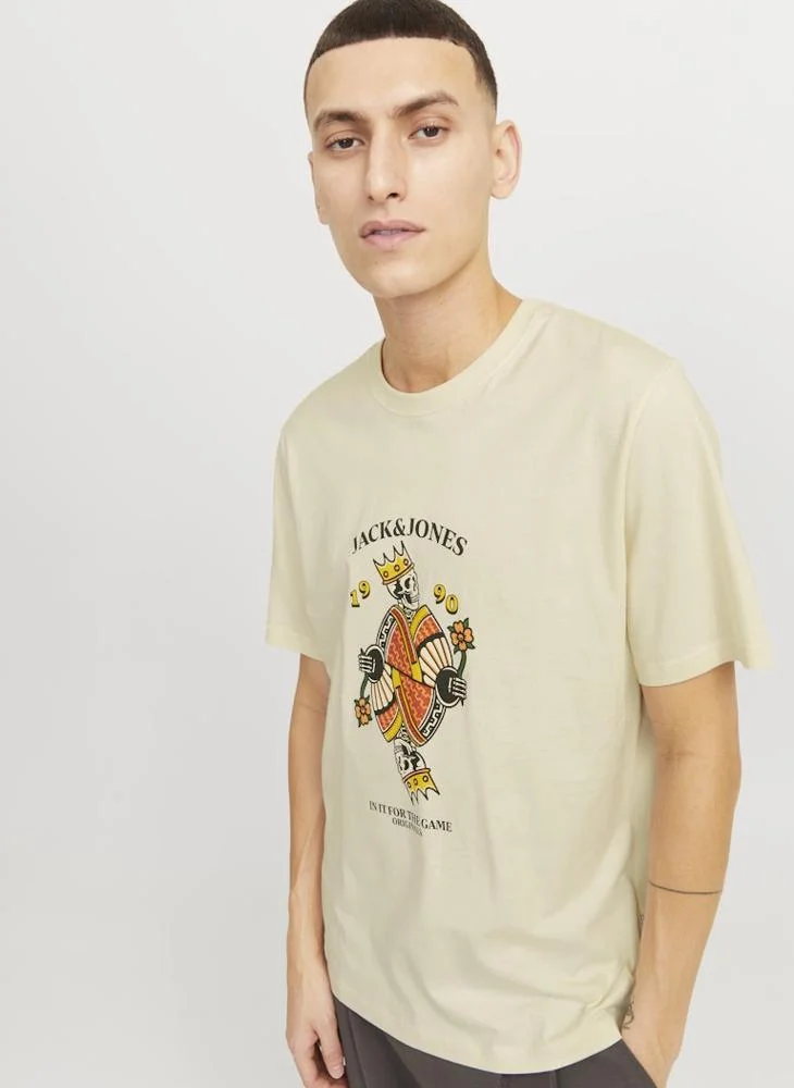 JACK & JONES Joranatomy Skull Print Crew Neck T-Shirt