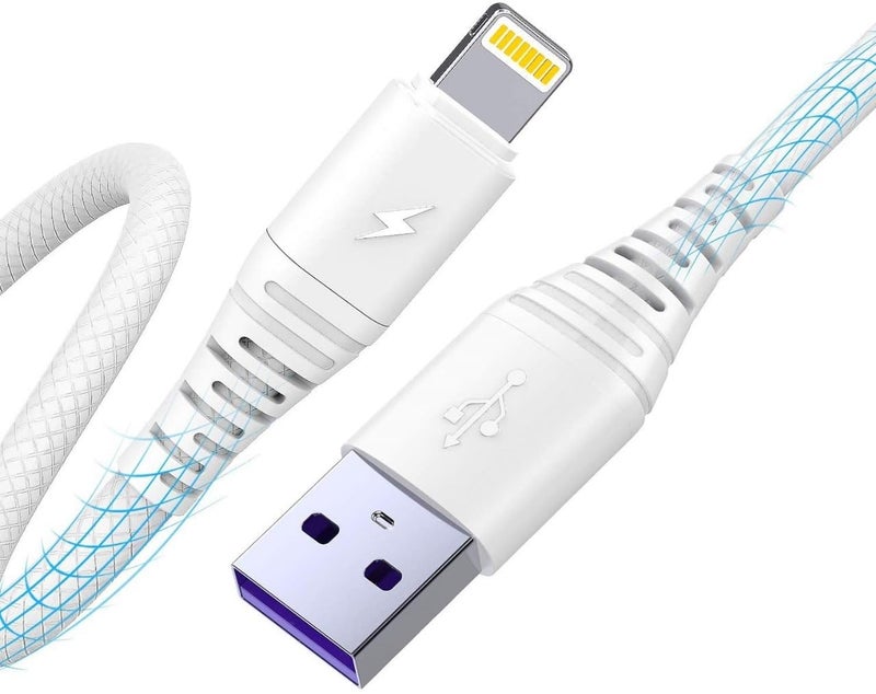 Punnkk USB to Lightning Cable Fast Charger for iPhone 14/13/12/11/X/XS/XR/8/Plus, iPad Mini/Pro/Max, USB Type-A Power Delivery Cord - Image 4