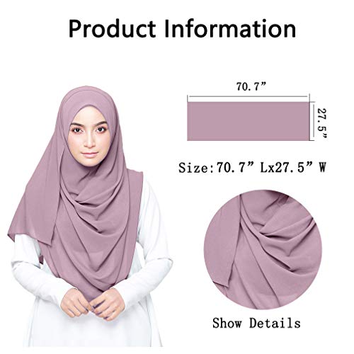 LMVERNA Womens Chiffon Bridal Evening Soft Wrap Scarf Shawl, Chiffon Scarf Ribbon Scarf for Women and Girls (Dusty Pink) - Image 2