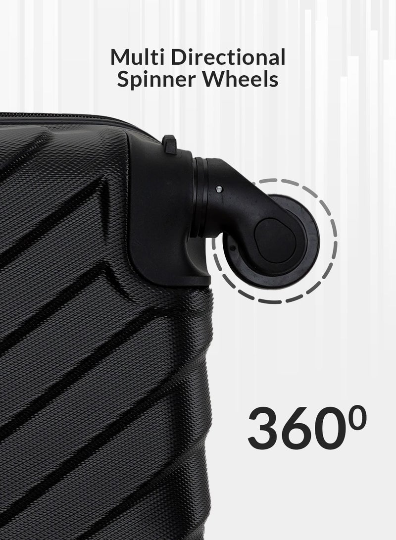 PARAJOHN حقيبة سفر بعجلات وحقيبة يد وحقيبة أمتعة خفيفة الوزن وحقيبة سفر بعجلات دوارة متينة 360 درجة وحقيبة سفر صلبة - Image 5