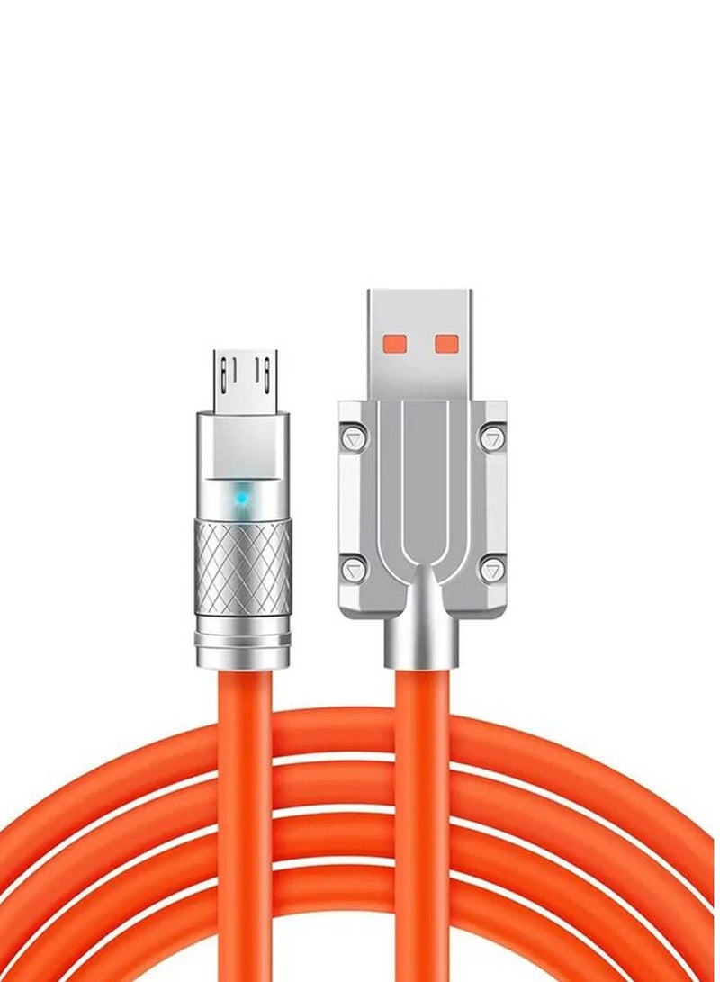 High-quality Micro USB charging cable for 5A charging, orange