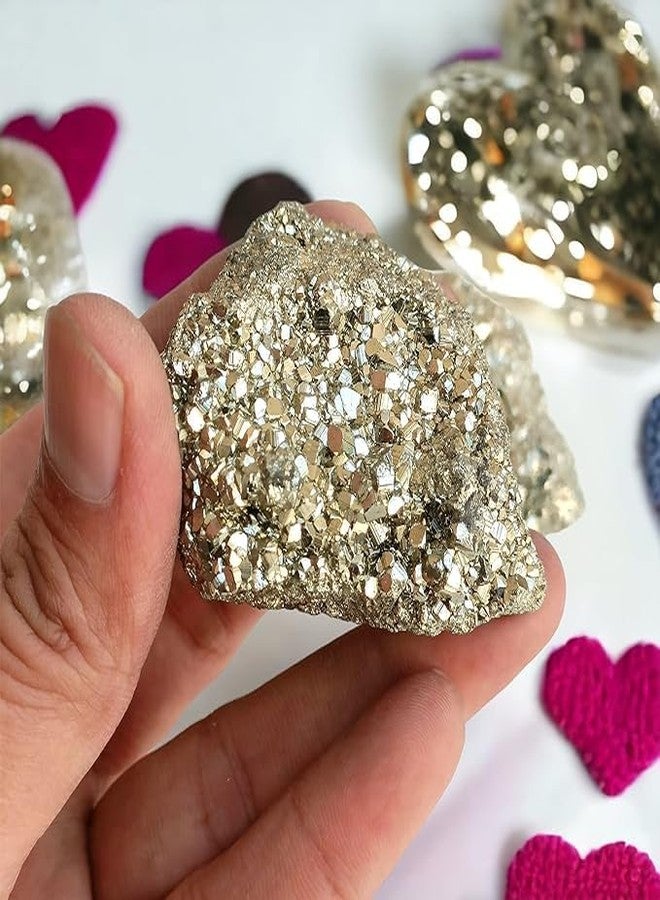 SAINTIMO ® GEMSTONE Pyrite Raw Stone Original Crystal Healing Rough Gemstones Natural Pyrite Raw Crystals for Vastu Manifestation Money Home Decor Spiritual and Reiki Healing 1 Pieces 45 to 95 Grams - Image 2