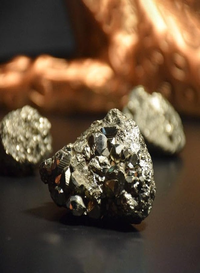SAINTIMO ® GEMSTONE Pyrite Raw Stone Original Crystal Healing Rough Gemstones Natural Pyrite Raw Crystals for Vastu Manifestation Money Home Decor Spiritual and Reiki Healing 1 Pieces 45 to 95 Grams - Image 3
