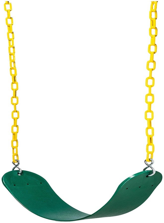 Safe Kidz 2 Pack Heavy Duty Swing Seats - 66" Chain Plastic Coated - Playground Swing Set Accessories Swing Seat Replacement - Green - Image 4