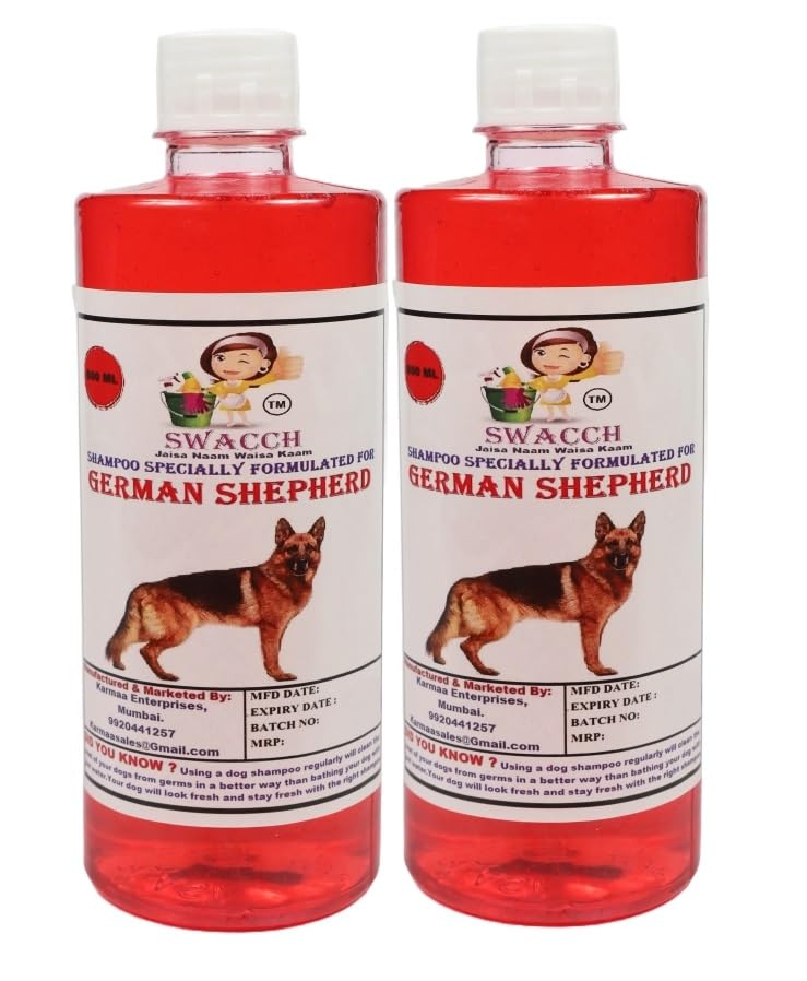 swacch Shampoo | Puppy Safe Shampoo | PH Balanced | Ditch to Itch for German Shepherd Shampoo 500ml Pack of 2 (Jasmine) + Spike Ball Chew Toy Combo Pack - Image 2