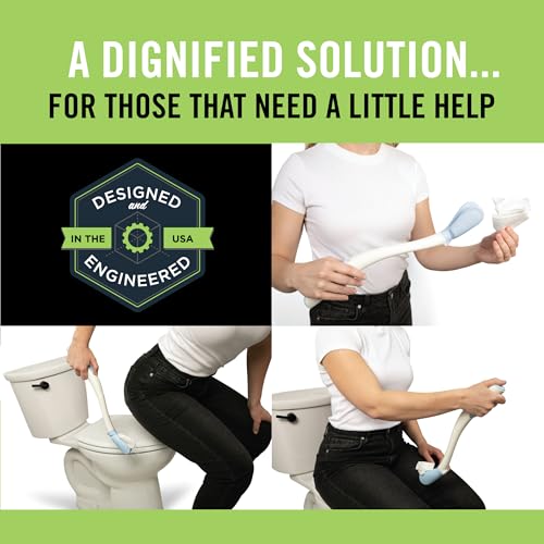 Juvo Toilet Aid - Personal Bottom Wiping Tool, Bathroom Mobility Aid for Disabled, Elderly, and Surgery Recovery - 18" long wand with hygienic cover - Image 5