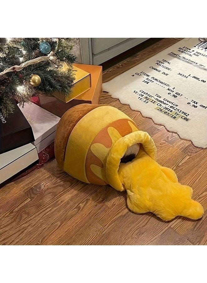 MOWKIT Honey Pot Cat Cave Bed, Soft and Thick Rebound Sponge Pet Nest with Removable & Washable Cushion, Cute Cartoon Design for Small Cats and Breeds - Image 5