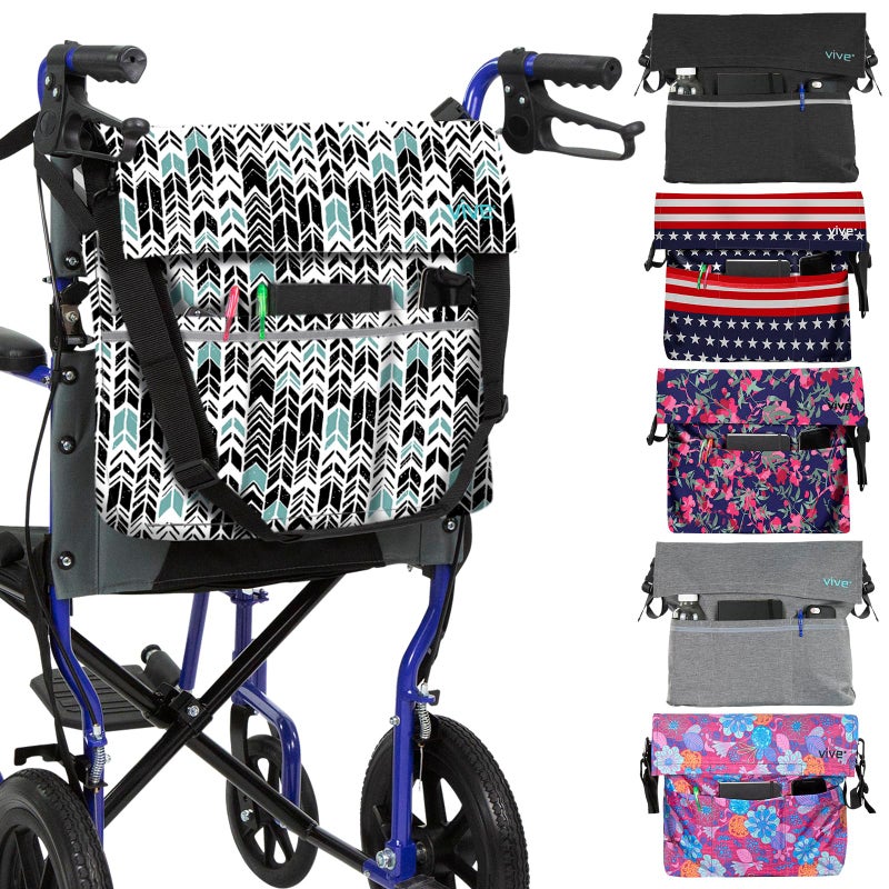 Vive XL Wheelchair Accessories Bag Waterproof ScratchResistant DoubleStitched Machine Washable for Adults Seniors 15 Colors Storage Walker Backpack to Hang on Back of Wheel Chair