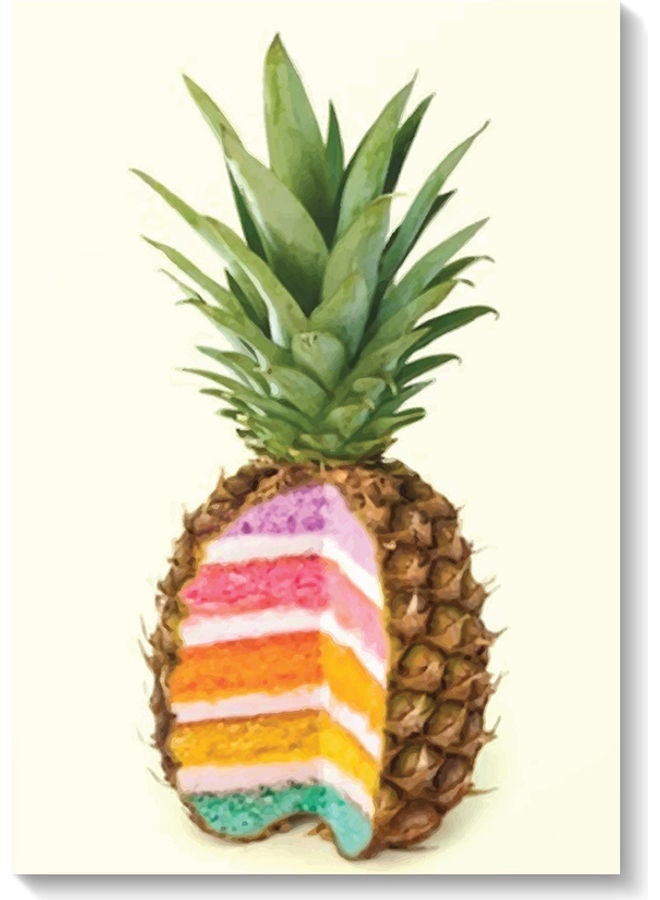 RYN Pineapple Wall Art Multicolour 40x60cm - Image 1