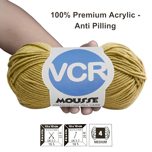VCR 4ply Light Zink Yarn, 100 Grams Hank, 190 Meters Length, Acrylic Ball for Crochet and Knitting, Soft Crosia Threads, Pack of 1 Yarn, Suitable for DIY Crafts - Image 3