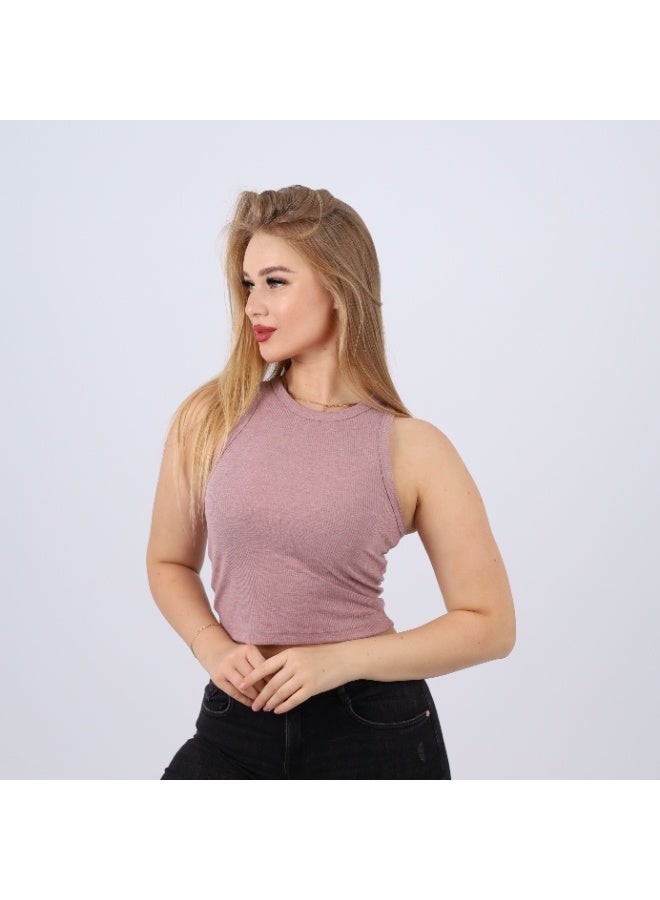zecotex  Women’s Cotton Ribbed Sleeveless Crop Top - Image 4