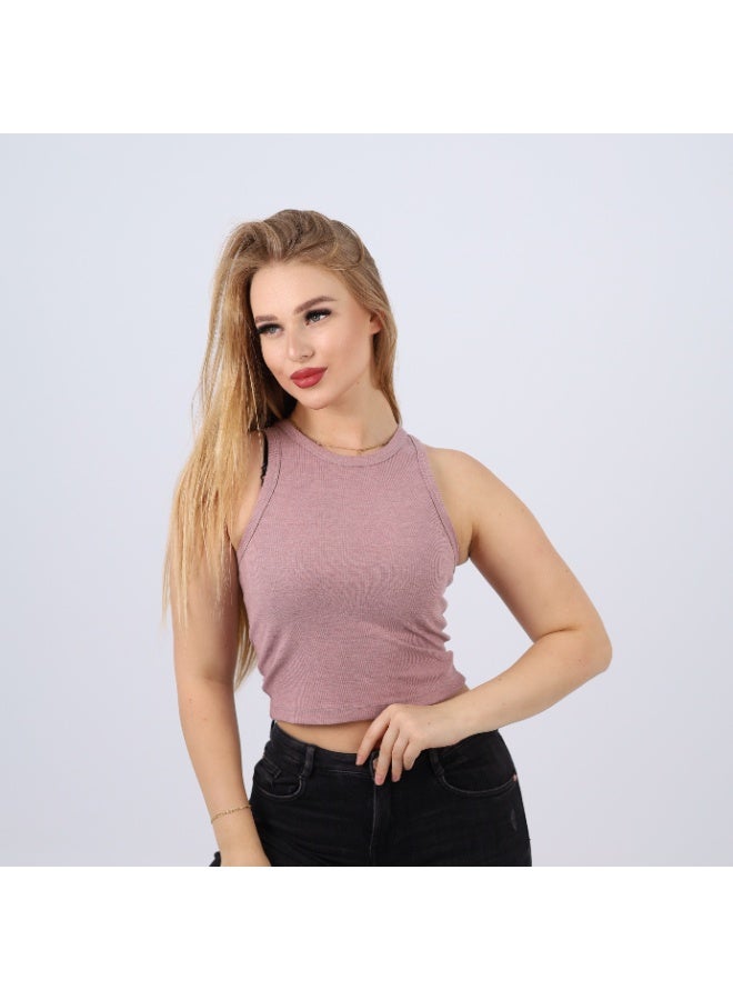 zecotex  Women’s Cotton Ribbed Sleeveless Crop Top - Image 2