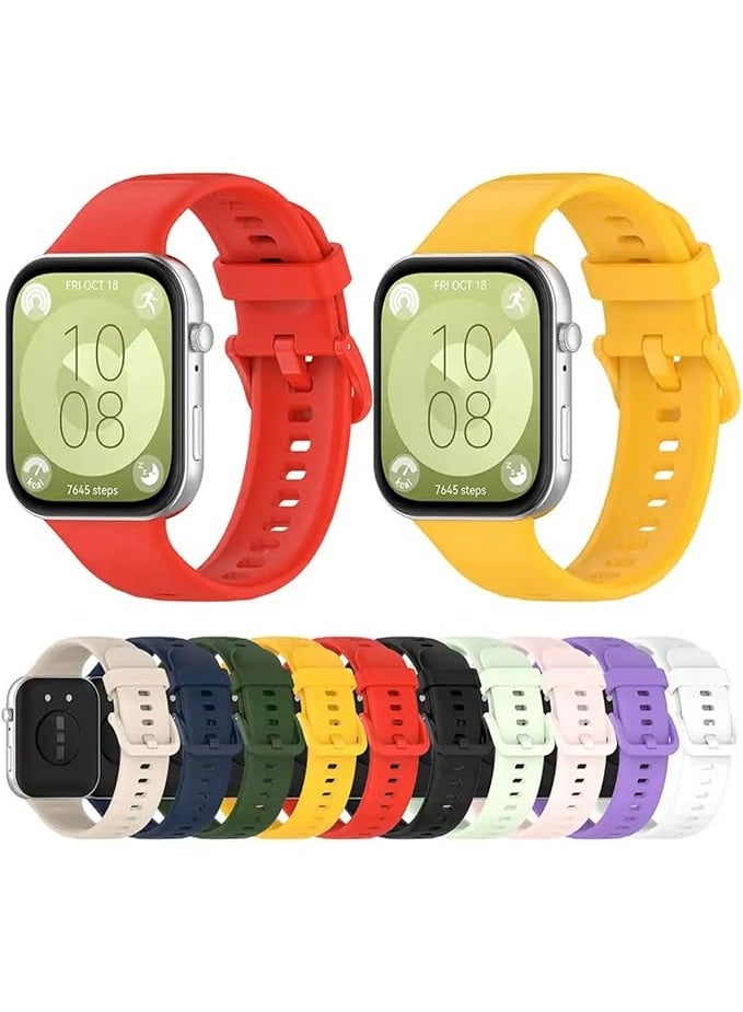 Fekra Official Silicone Strap for Huawei Watch Fit 3 (2024) Replacement Bracelet Wriststrap for Huawei Watch Fit3 Strap, Solid Color Watch Band - Image 4