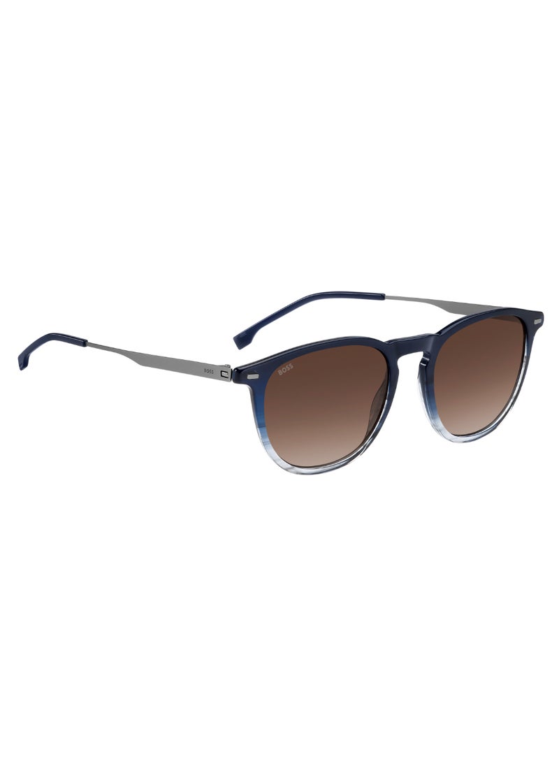 HUGO BOSS Men's UV Protection Rectangular Shape Stainless Steel Sunglasses BOSS 1639/S BROWN 44 - Lens Size: 44.3 Mm - Blhornrut  - Image 2