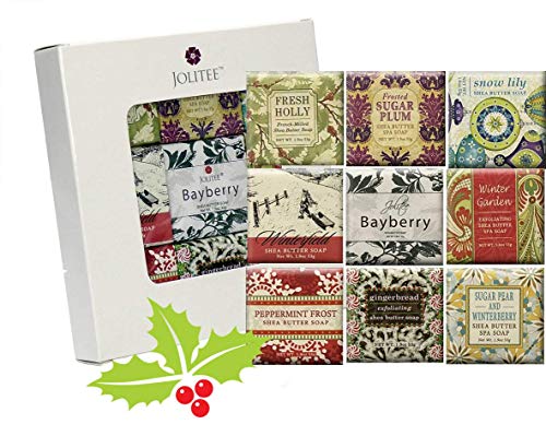 Jolitee French Milled Botanical Soap Sampler Set of 9 - Individually Wrapped Vegetable-Based Mini Soaps with Essential Oils, Shea Butter, and Natural Extracts (Seasons Scents) - Image 1