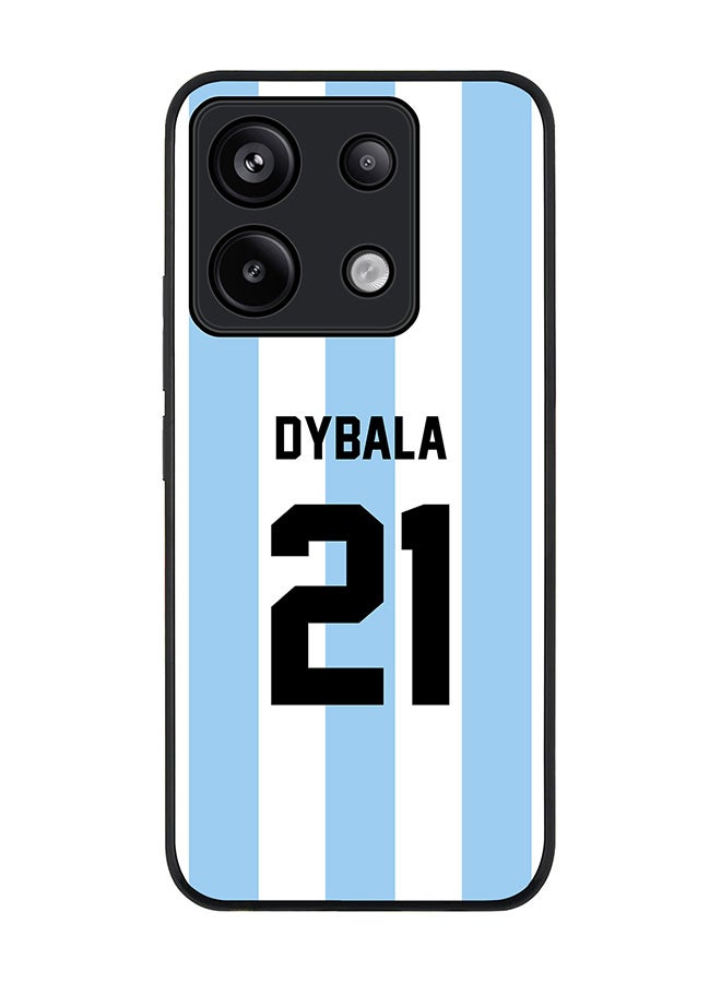 Stylizedd Rugged Black Edge Case for Xiaomi Redmi Note 13 Pro 5G, Slim fit Case Thin Cover -  Football Team - Argentina, Player Name - Dybala - Image 1
