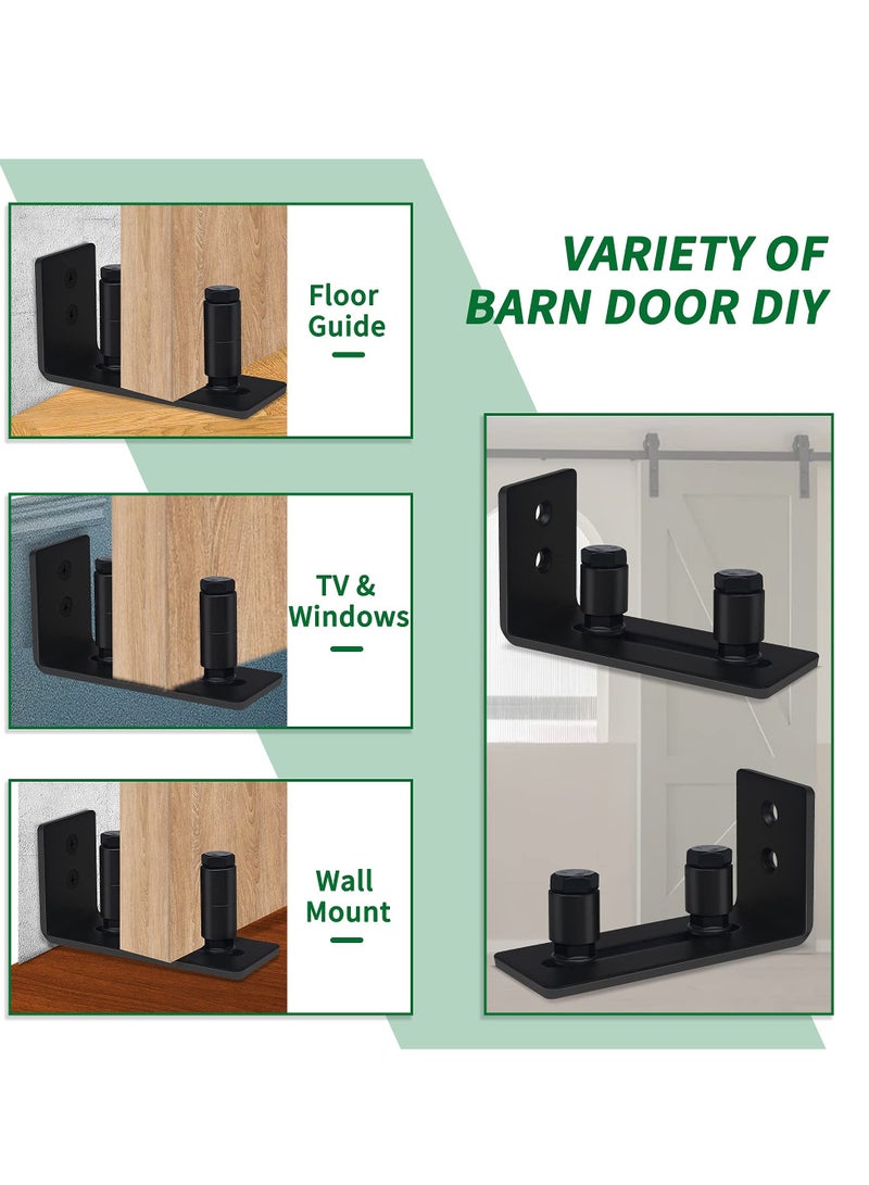 Sliding Barn Door Bottom Floor Guide Adjustable Stay Roller Wall Mounted Hardware Flush Flat Bottom Design Fit All Size Door 2 Set - Image 2