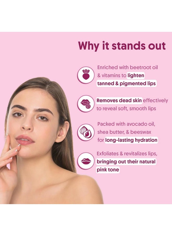 Aravi Organic Aravi Organic Beetroot Lip Scrub With Beetroots, Shea Butter & Cocoa Butter - For Dark, Chapped & Pigmented Lips - Repairs Damaged Lip - For Men and Women - 0.5 FL Oz / 15gm  - Image 2