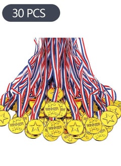 Ant 30-Piece Kids Winner Medals, Plastic Medals Gold Medals with Ribbon, Sports Day Medals for Children Party Favor Decorations, Sports Competition Awards  - Image 1