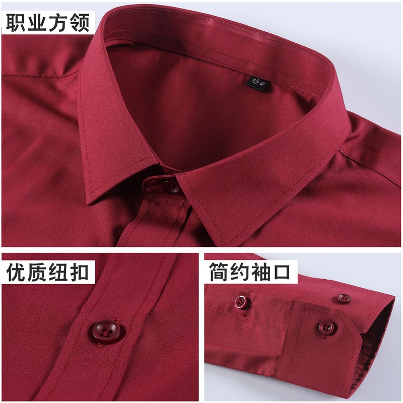 Men'S And Women'S Pure White Long-Sleeved Professional Shirt Business Dress White-Collar Work Clothes Coffee Shop Waiter Shirt - Image 5