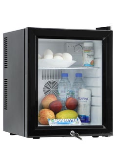 Mini Fridge with Key Lock, Glass Door AC 220V Beverage Refrigerator Cooler for Food Drinks Skincare Great for Home Office Hotel (30 Liters Capacity)