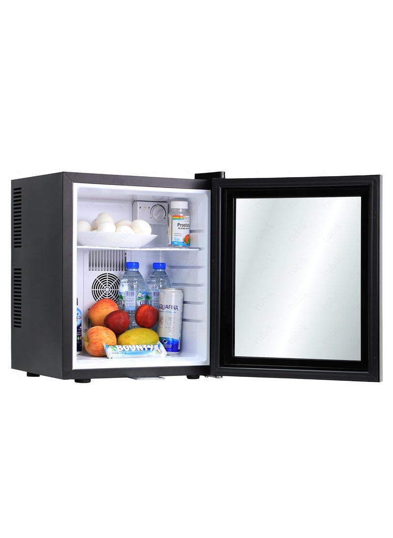 Rubik - Mini Fridge with Key Lock, Glass Door AC 220V Beverage Refrigerator Cooler for Food Drinks Skincare Great for Home Office Hotel (30 Liters Capacity) - Image 1