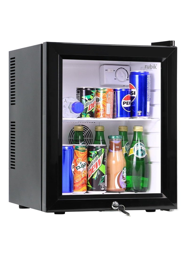 Rubik Minibar with Key Lock, Glass Door AC 220V Beverage Cooler for Food Drinks Skincare Great for Home Office Hotel (30 Liters Capacity) - Image 1