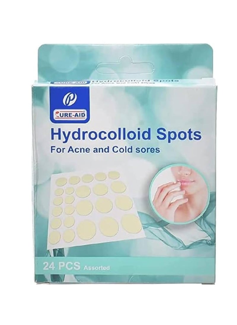 Cure aid Hydrocolloid spots for acne and cold sores Skin Tone Pill Sticker 24 pcs 