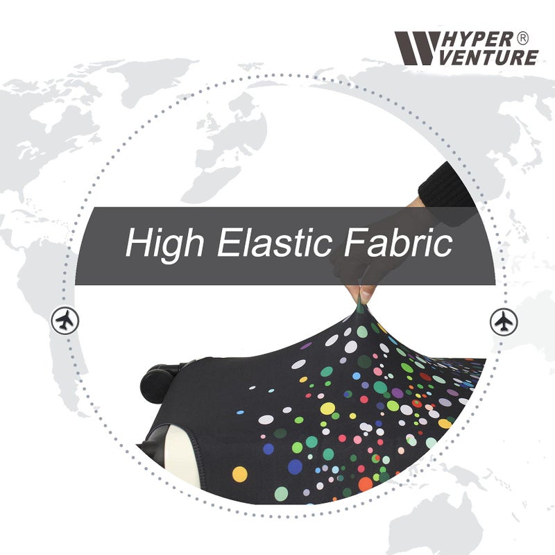 HYPER VENTURE Washable Luggage Cover - Fashion Suitcase Protector Fits 23-26 Inch Luggage (Color Dots, M) - Image 4