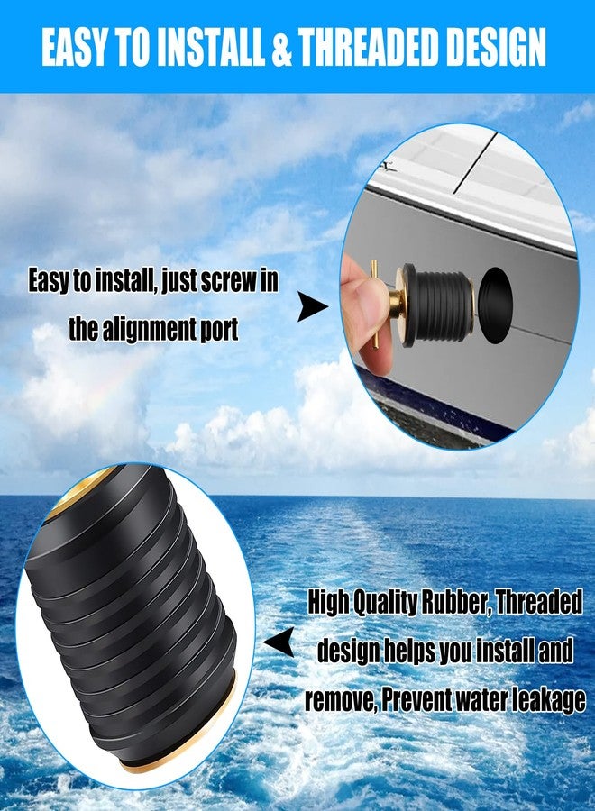 Linkstyle 4 PCS Brass T-Handle Drain Plug, Marine Boat Drain Plugs for 1 Inch Diameter Drains Locks, Twist-Turn and Seal Design Rubber Plugs T-Handle Drain Plug for Yachts Kayaks - Image 5