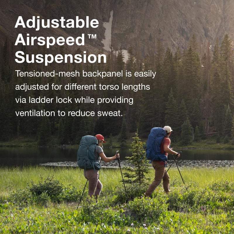 OSPREY حقيبة ظهر أوسبري روك 65 لتر للرجال، رمادي داكن/فضي - Image 4