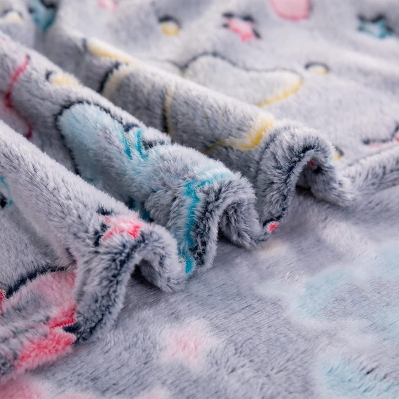 KTrading The Dark Blanket Cartoon Print Blankets for Kids Light Weight Soft Cozy All Weather Blanket Bedroom Decor Pack of 1 Butterfly Blanket - Image 2