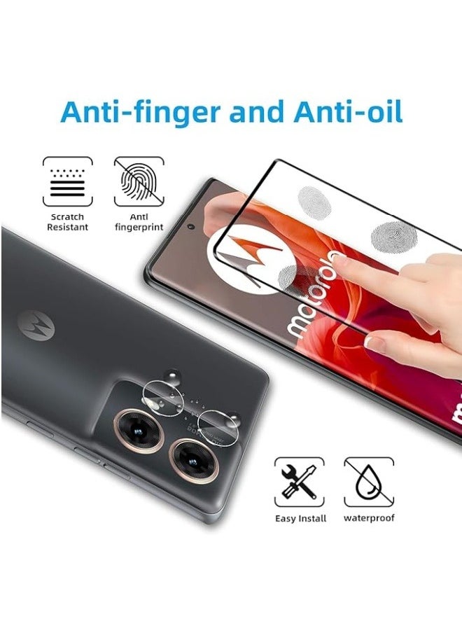 Generic - [2+2 Pack] Screen Protector Compatible with Motorola Moto G85 5G + Camera Lens Protector, 9H Hardness Tempered Glass No Bubbles Film Tempered Glass for Moto G85 - Image 1