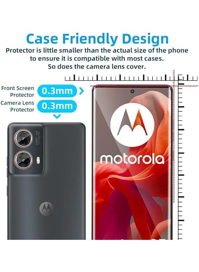 Generic - [2+2 Pack] Screen Protector Compatible with Motorola Moto G85 5G + Camera Lens Protector, 9H Hardness Tempered Glass No Bubbles Film Tempered Glass for Moto G85 - Image 1