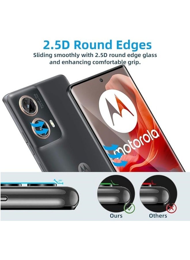 Generic - [2+2 Pack] Screen Protector Compatible with Motorola Moto G85 5G + Camera Lens Protector, 9H Hardness Tempered Glass No Bubbles Film Tempered Glass for Moto G85 - Image 1