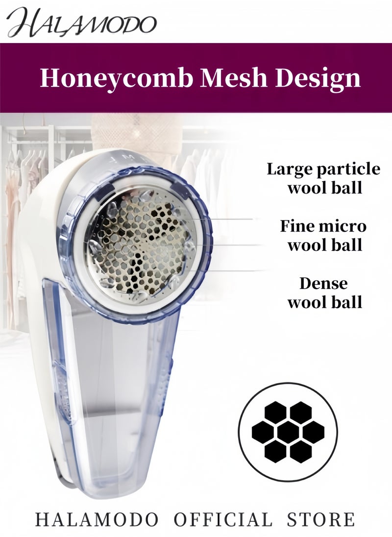 Portable Fabric Shaver Lint Remover Cordless Fuzz Shaver Remover Battery-powered Fluff Remover Three-speed Adjustable Lint Remover Wool Sweater Fabric Shaver Trimmer