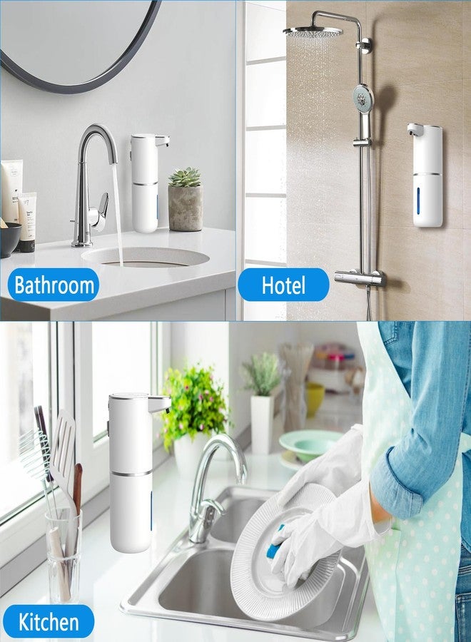 Aeergured موزع صابون أوتوماتيكي بدون لمس، قابل لإعادة الشحن عبر منفذ USB، موزع صابون رغوي أوتوماتيكي، سعة 380 مل، 4 مستويات قابلة للتعديل، بطارية 1500 مللي أمبير، يُثبت على الحائط، مناسب للحمام والمطبخ، لغسل الأطباق واليدين - Image 4