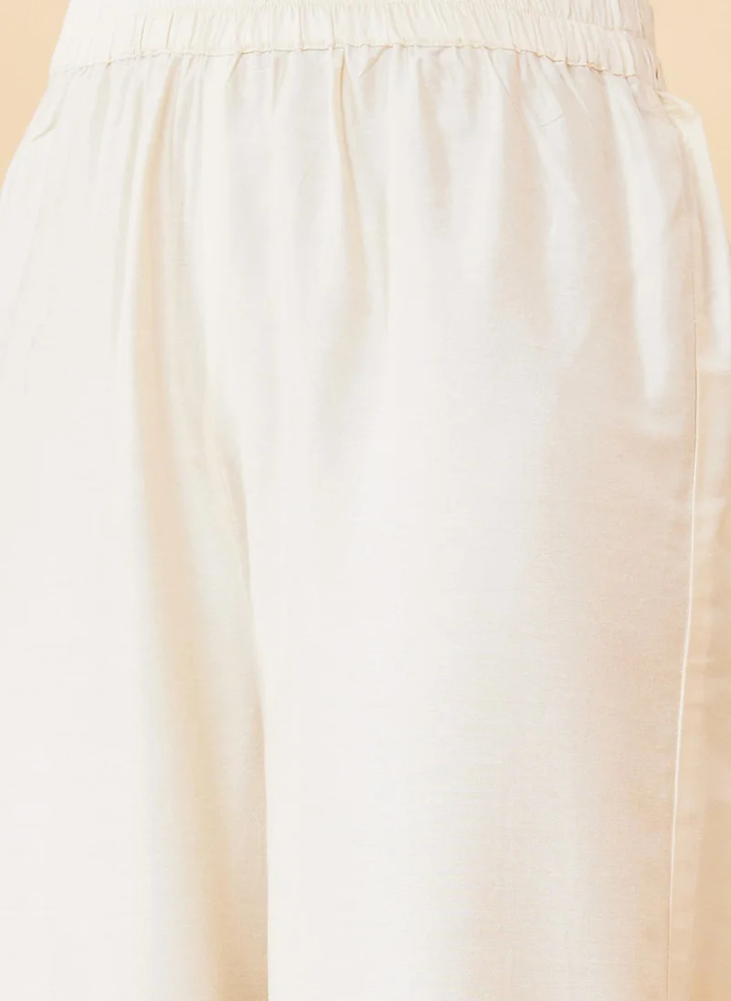 globus Globus Women Lace Hem Design Elasticated Waist Straight Palazzos