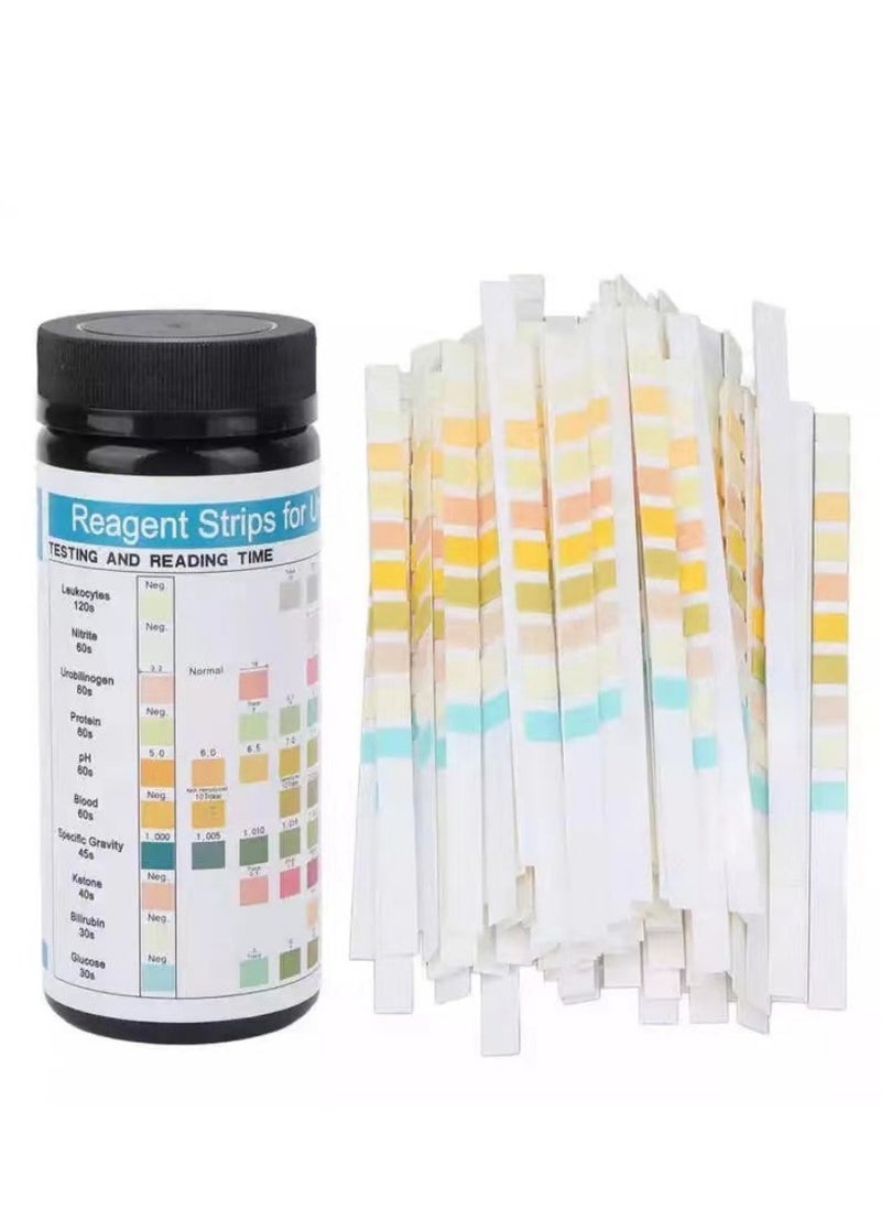 URs - URS-10T Reagent for Urinalysis 100 Pieces Contain Leukocytes Nitrite Urobilinogen Protein pH Blood Specific Gravity Ketone Bilirubin Glucose Test Analysis Urine Test Strips - Image 1