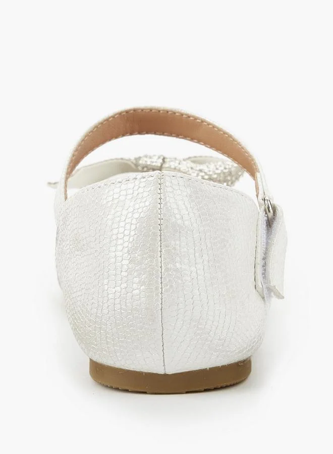 Celeste White Girls Embellished Bow Ballerina Shoes for Women | Best Price UAE