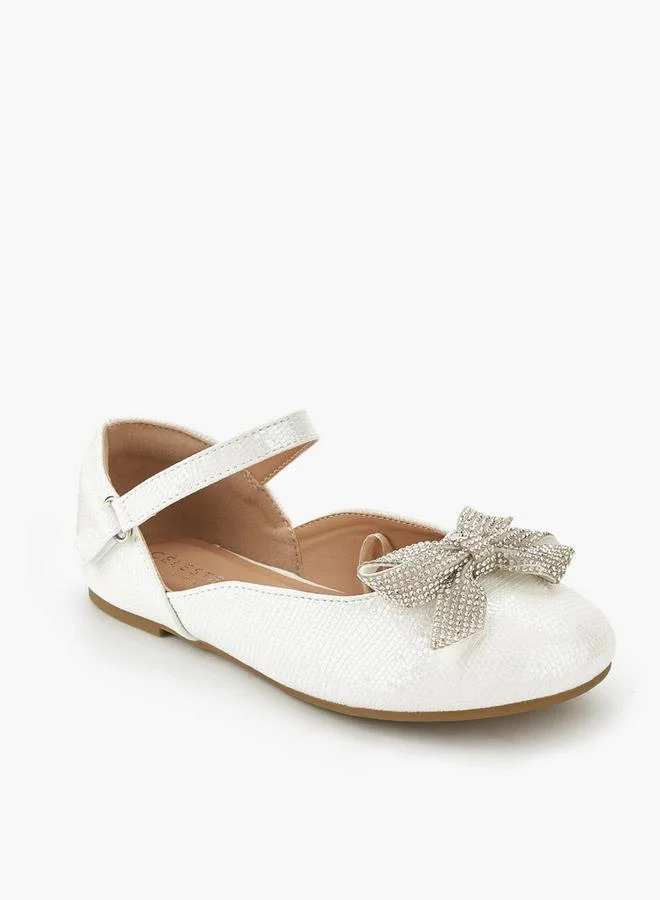 Celeste White Girls Embellished Bow Ballerina Shoes for Women | Best Price UAE