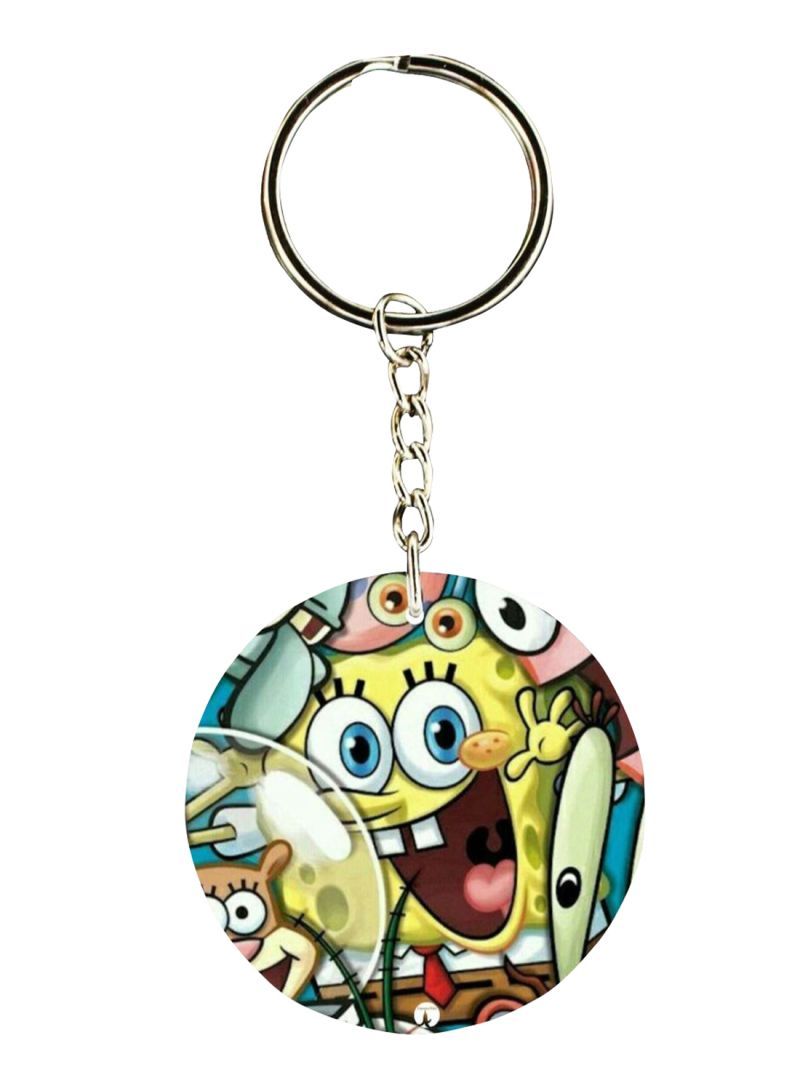 RKN Double Sided Sponge Bob Printed Keychain